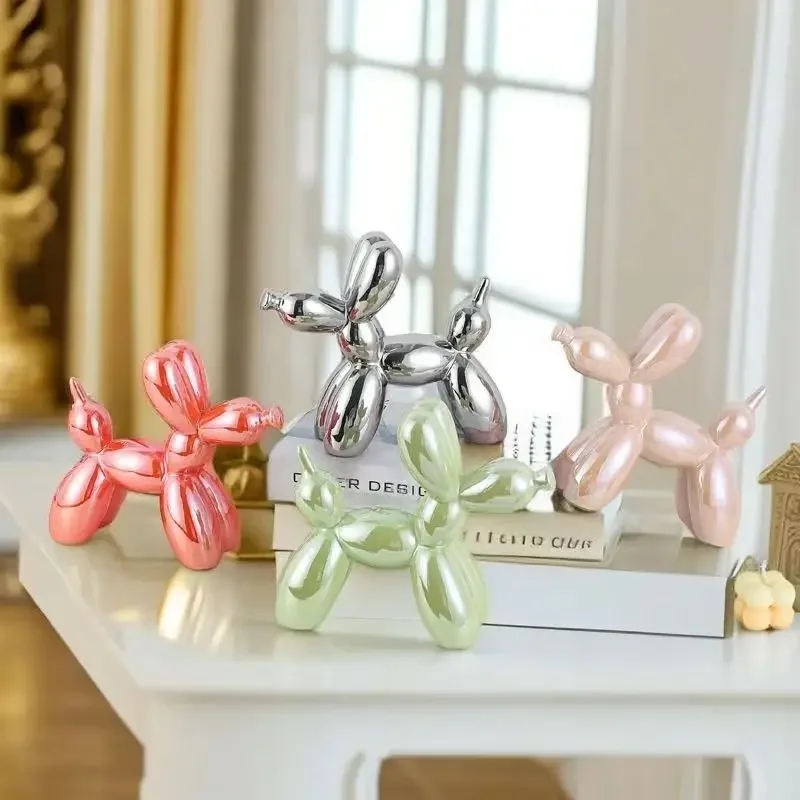 Decorative figurine of a modern abstract green ceramic dog
