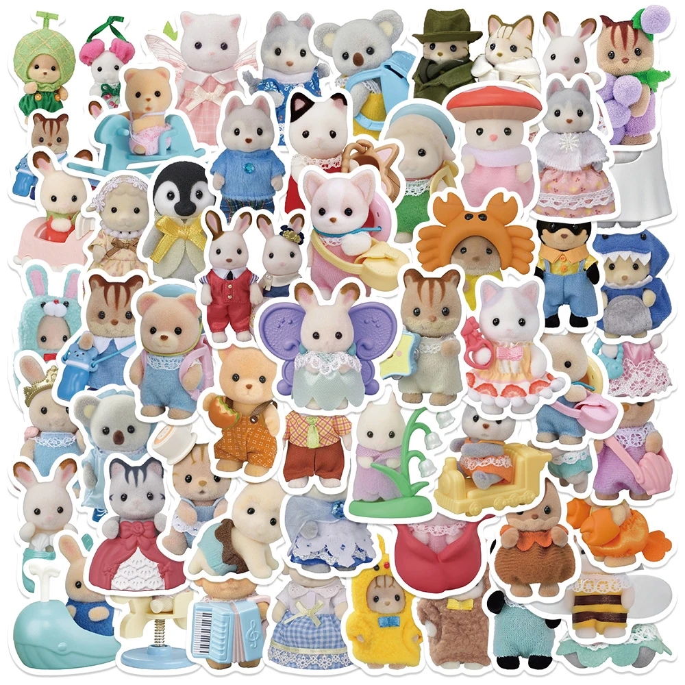 Grands autocollants avec des illustrations détaillées d'animaux pelucheux