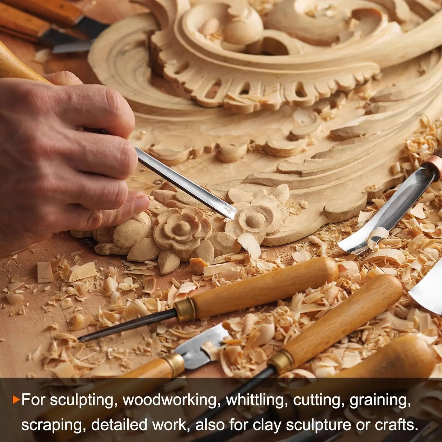 Close-up of a chisel showing blade processing quality