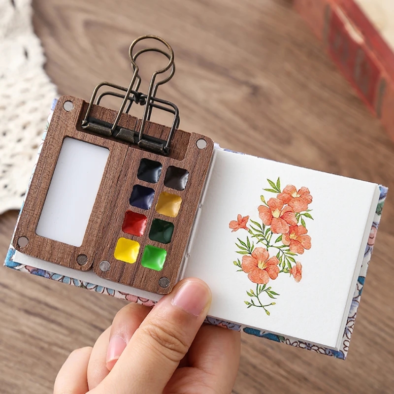 Schmincke watercolor set in a stylish wooden packaging