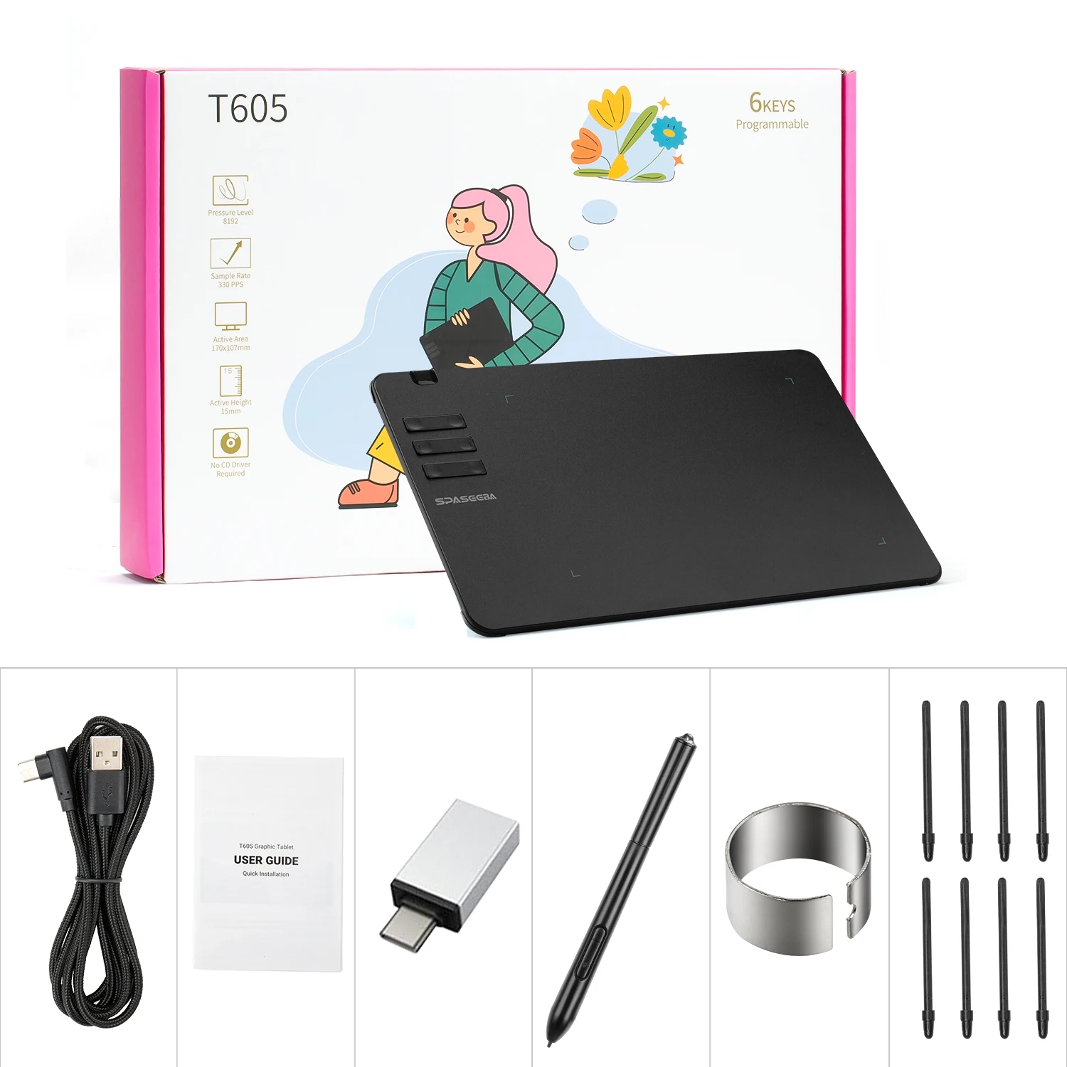 La tablette graphique SPASEEBA offre des performances et une précision élevées pour les tâches créatives