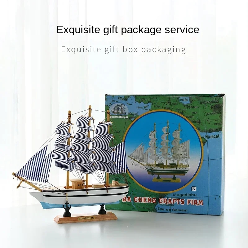 Close-up of a beautiful wooden model of a sailing vessel