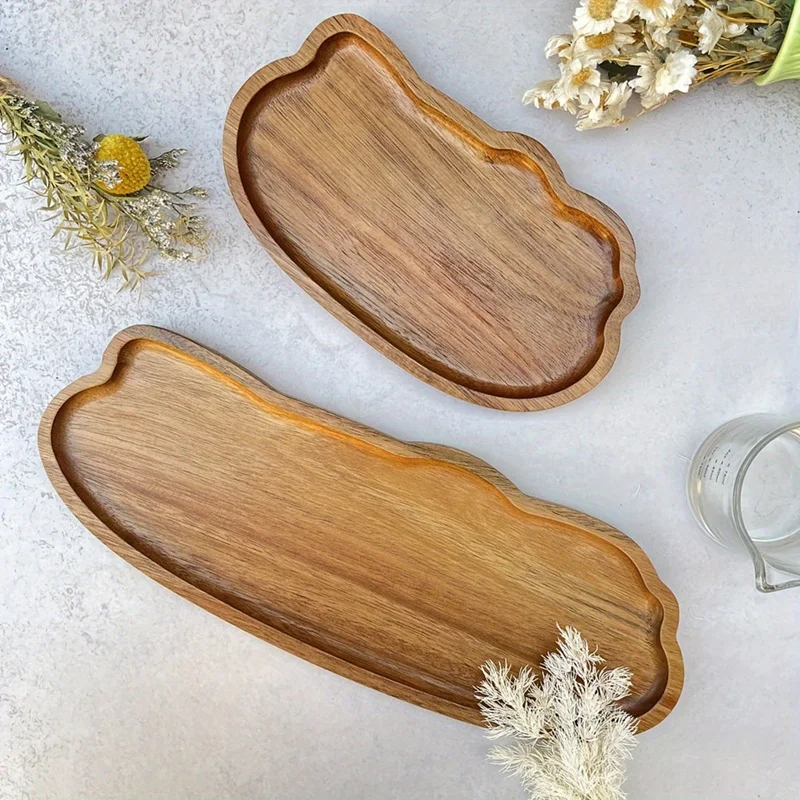 Beautiful wooden plate for serving pies, buns and other baked goods