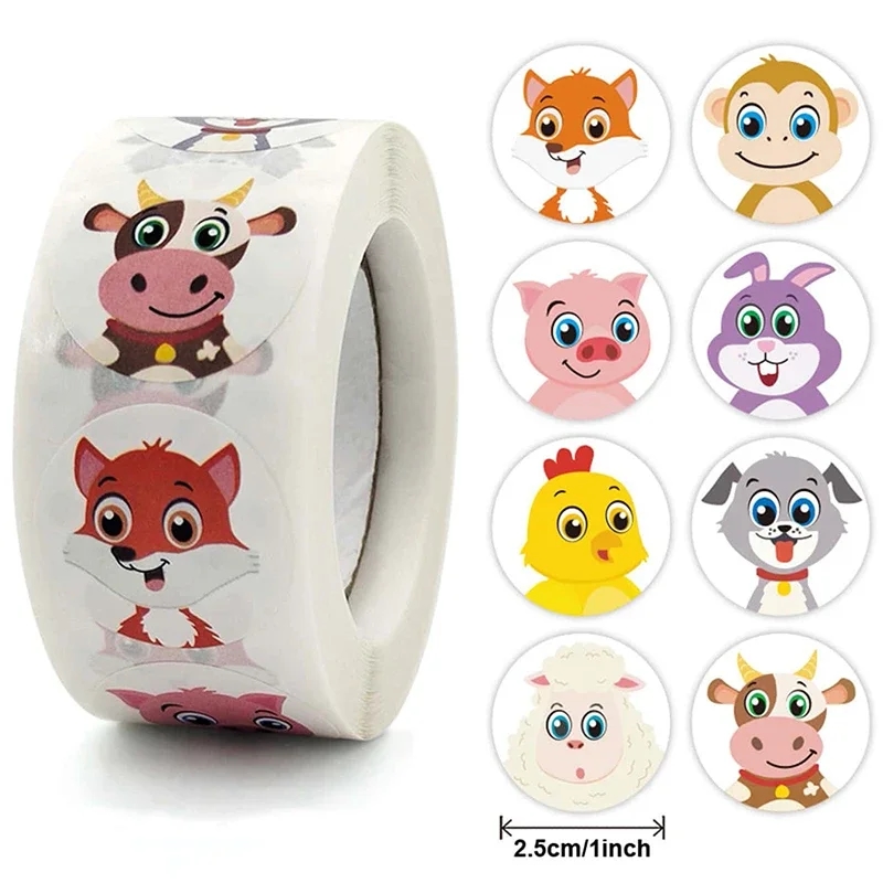 Autocollants décoratifs élégants avec des images de différents animaux