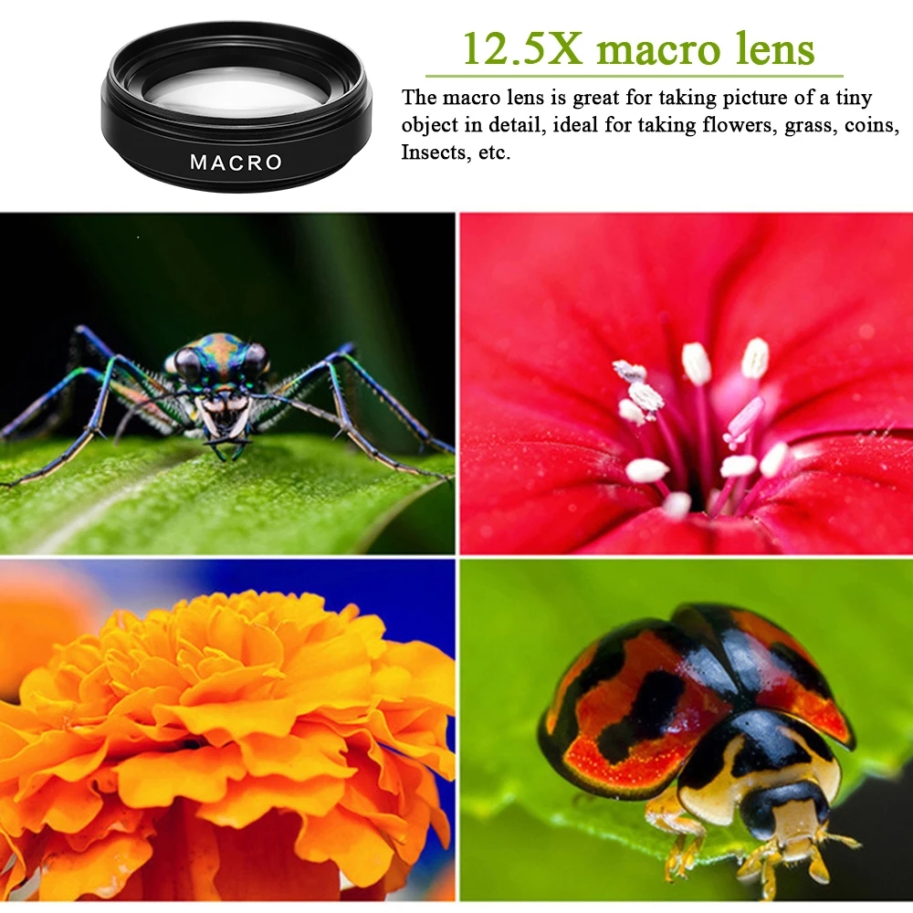 Image of the universal clip-on lens in several color variants