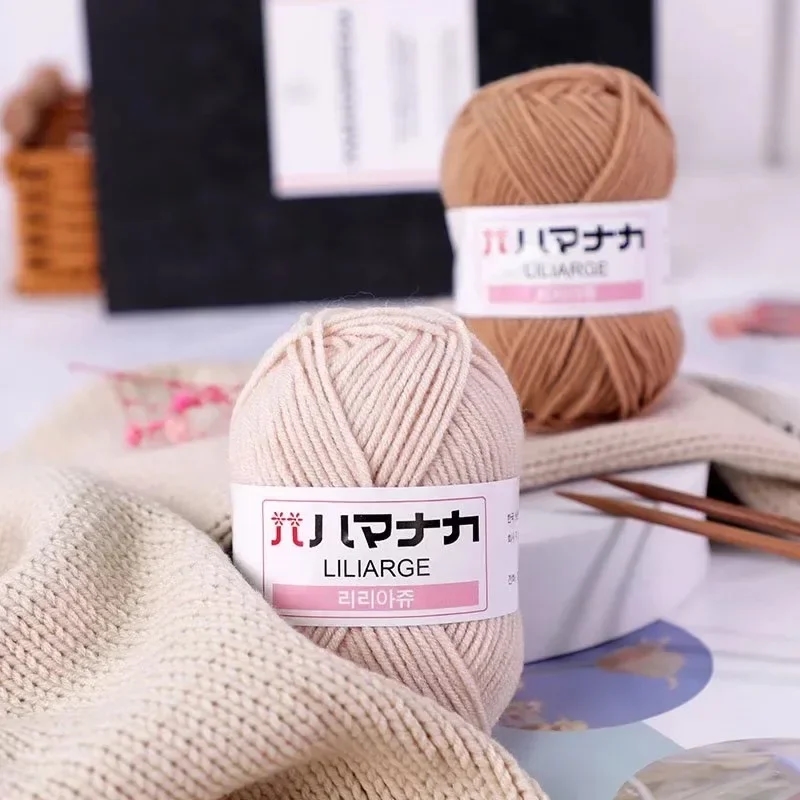 Various shades of bright and saturated cotton yarn for creative knitting