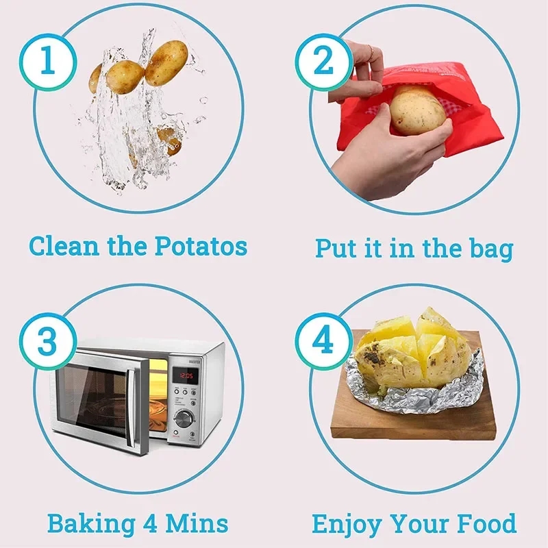Durable bag for cooking potatoes that can be used again and again