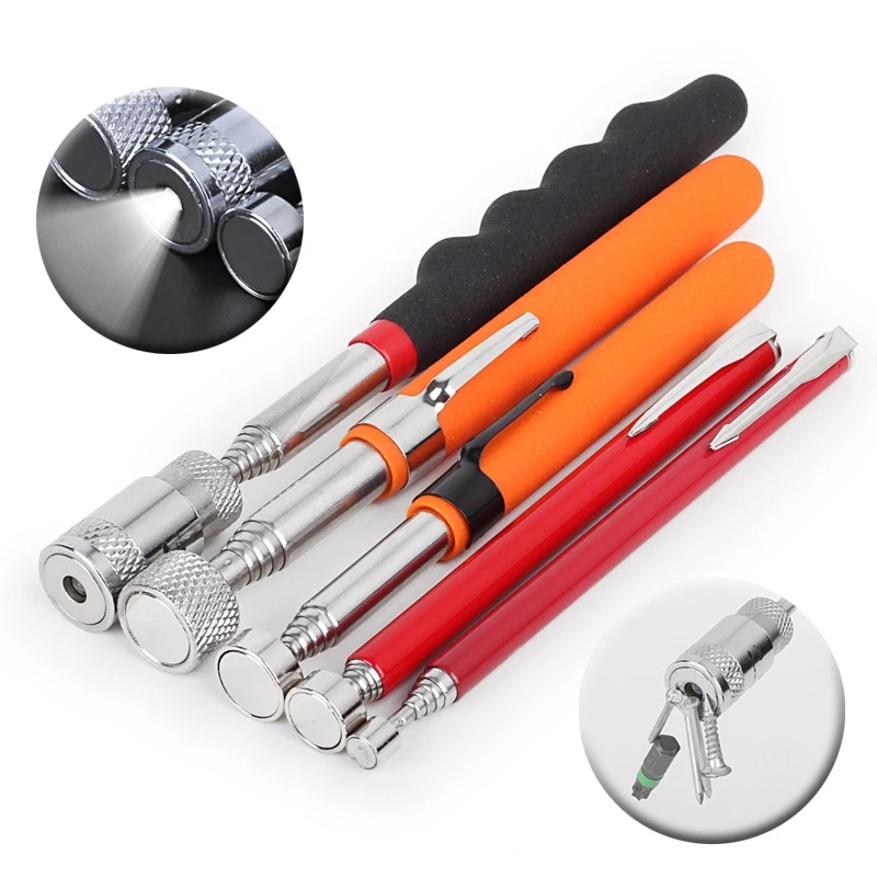 Compact telescopic magnetic tip for capturing small parts