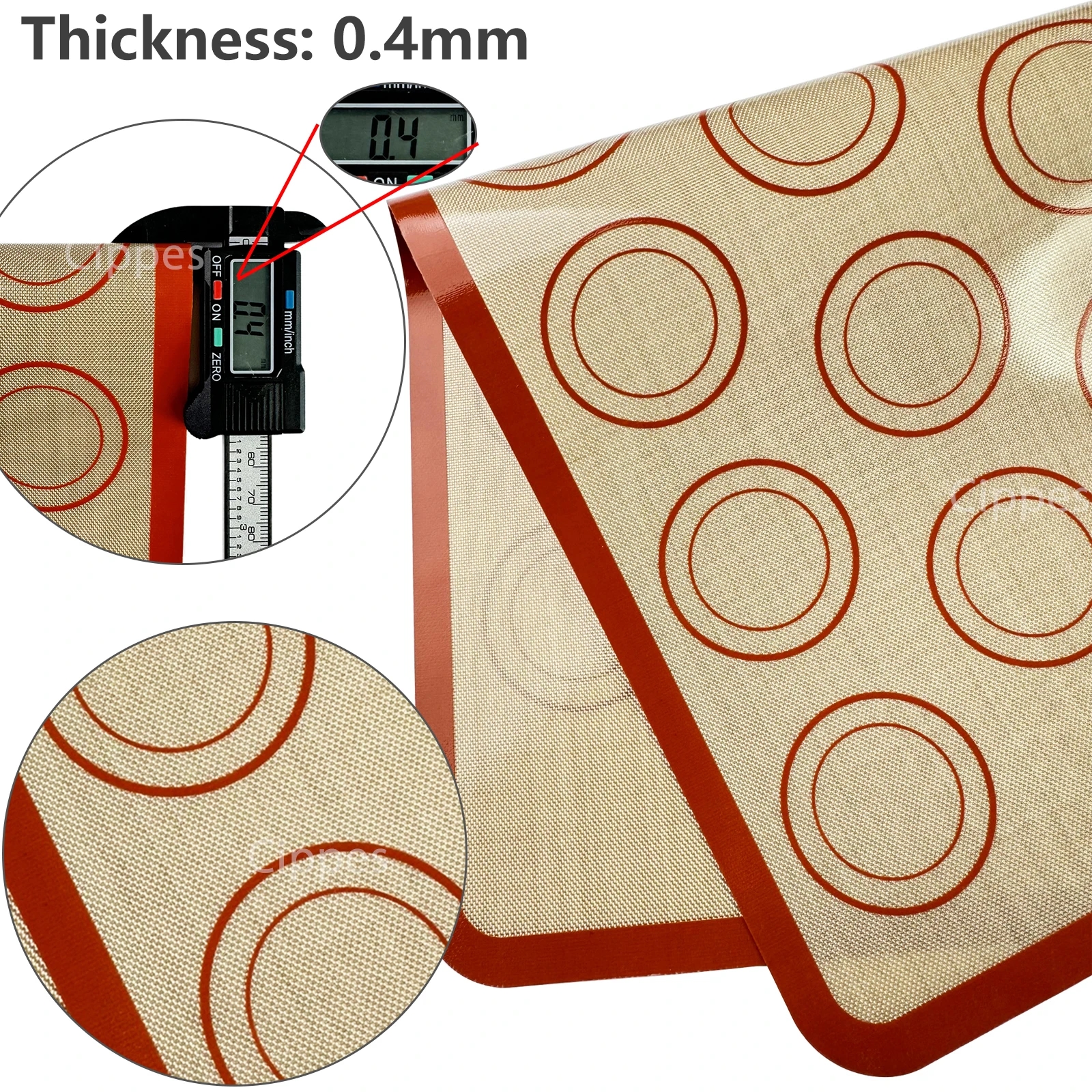 Mat with baked goods, demonstrating its non-stick properties