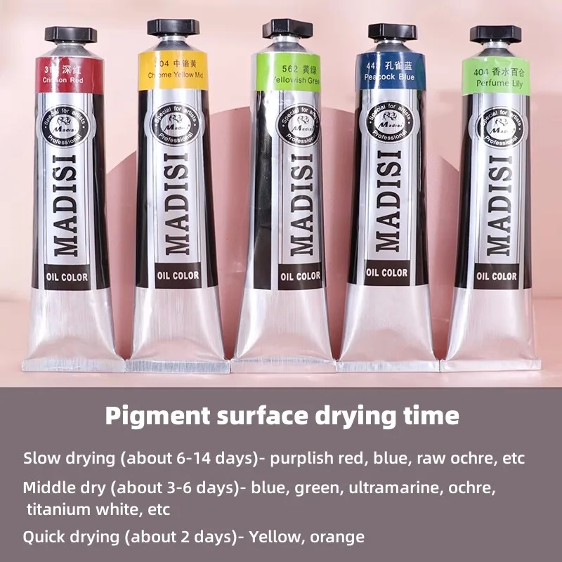 Colorful tubes with oil paints of various colors