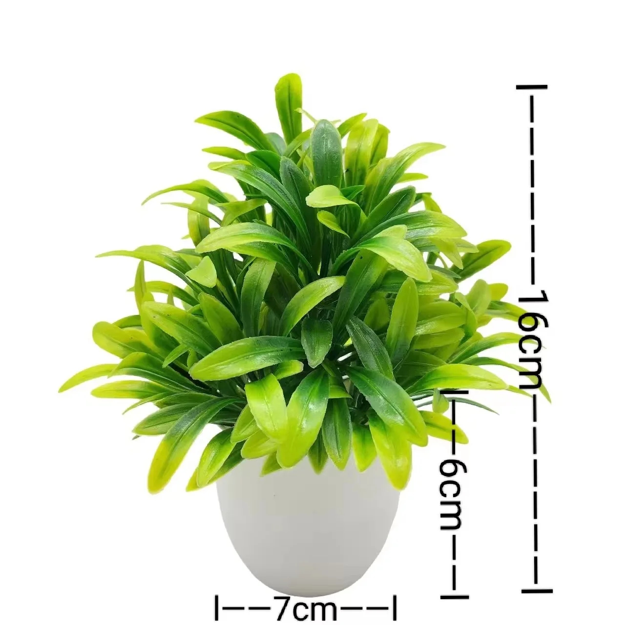 Tamanho compacto da planta artificial em vaso de plástico