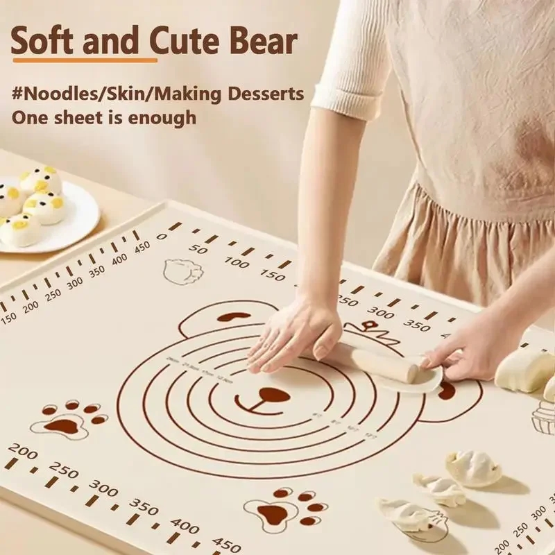 Silicone mat with special dough knife