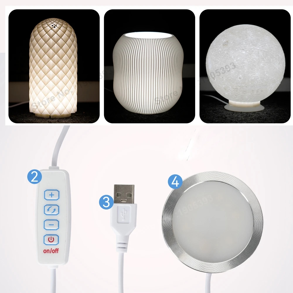 조정 가능한 3D 인쇄 LED 조명, 다양한 조명 모드