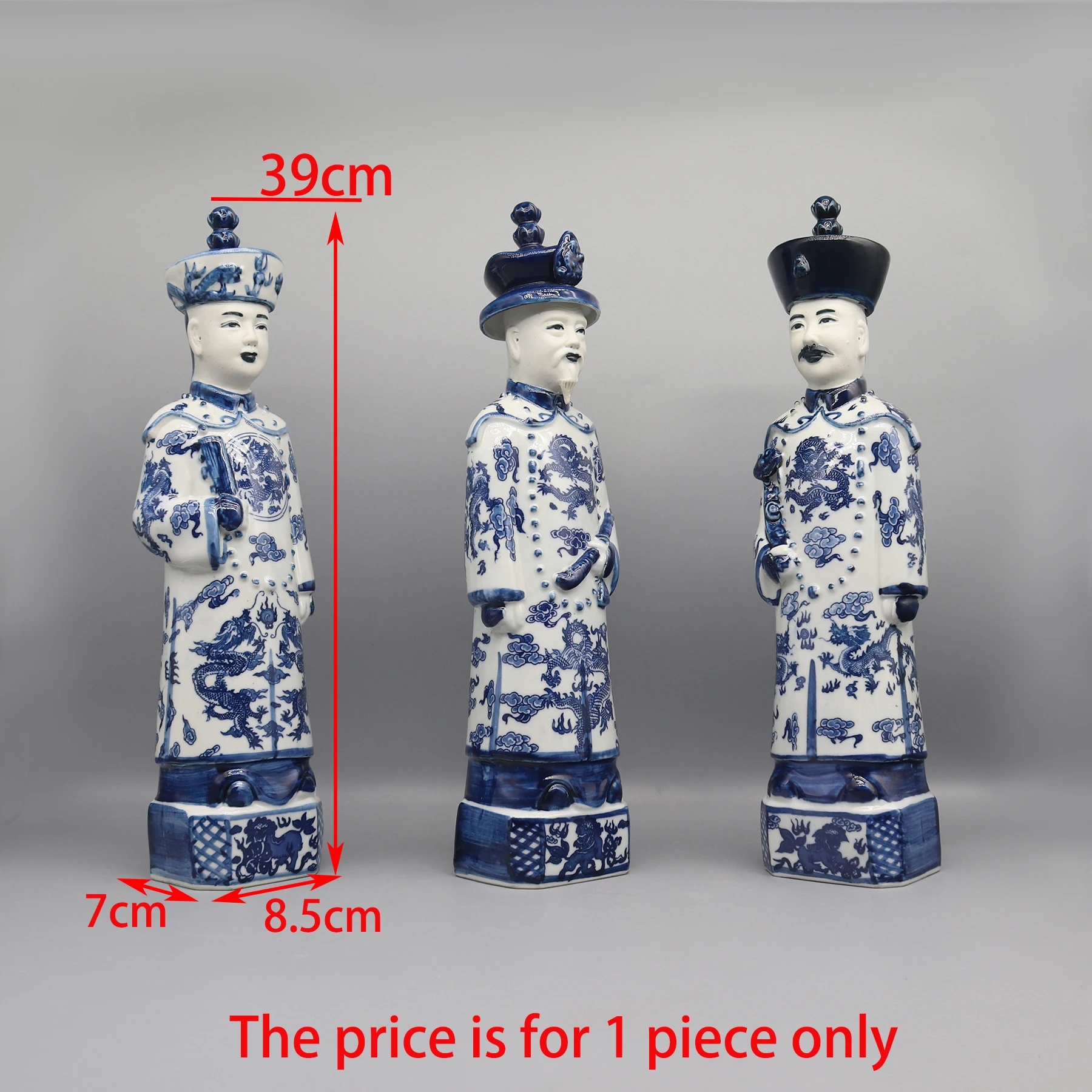 Porcelain figurine of Emperor Kangxi from the Qing era