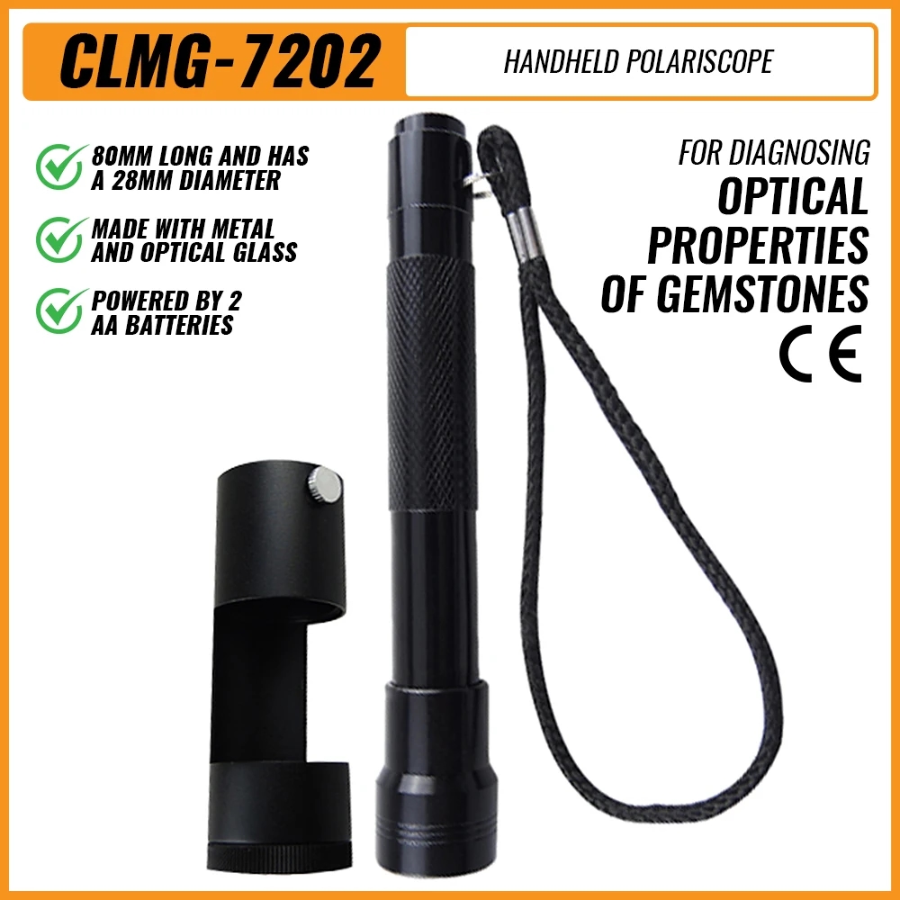 Portable polarizing illuminator with LED flashlight for jewelers