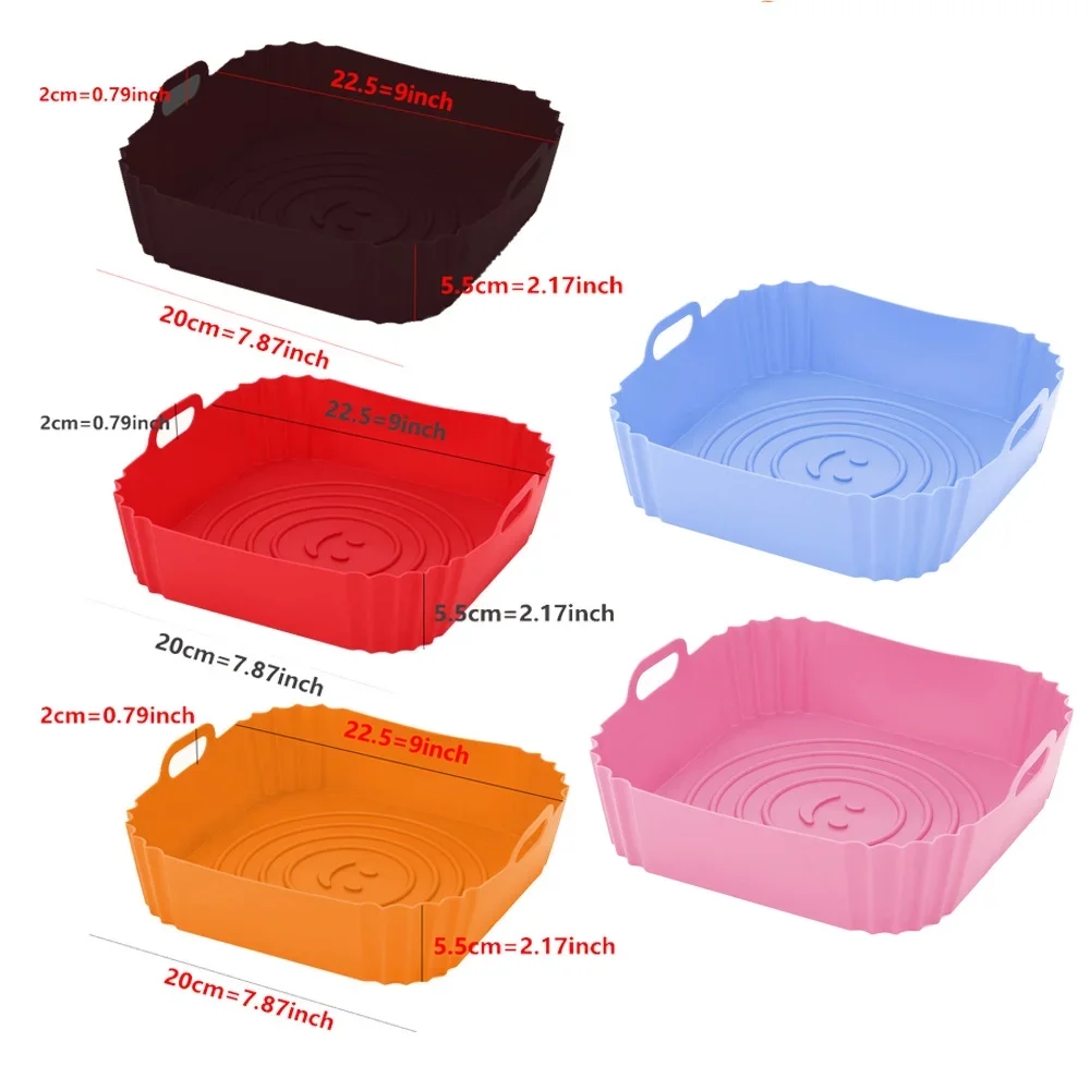 Reusable silicone mat for preparing various dishes in air fryer