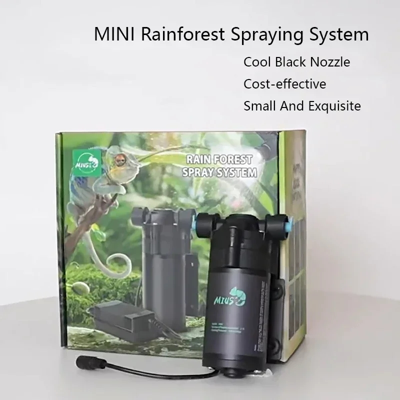 Fine mist created by the misting device in the terrarium