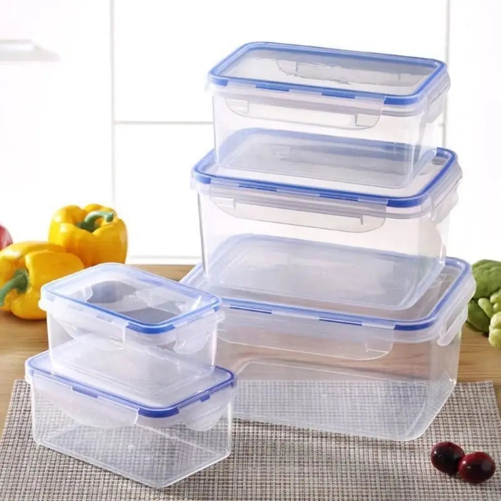 Plastic food storage container with airtight lid, volume 550 ml