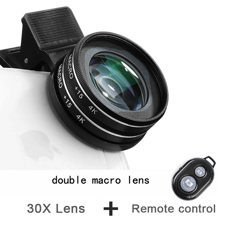 15X macro lens in packaging with accessories