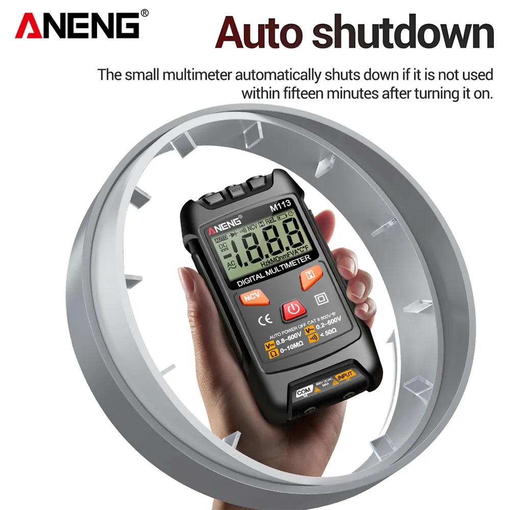 Resistance testing using the portable ANENG M113 multimeter