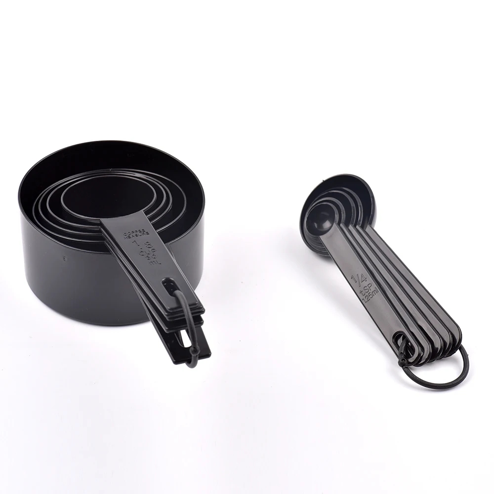 Photo of plastic measuring cups showing their strength and durability