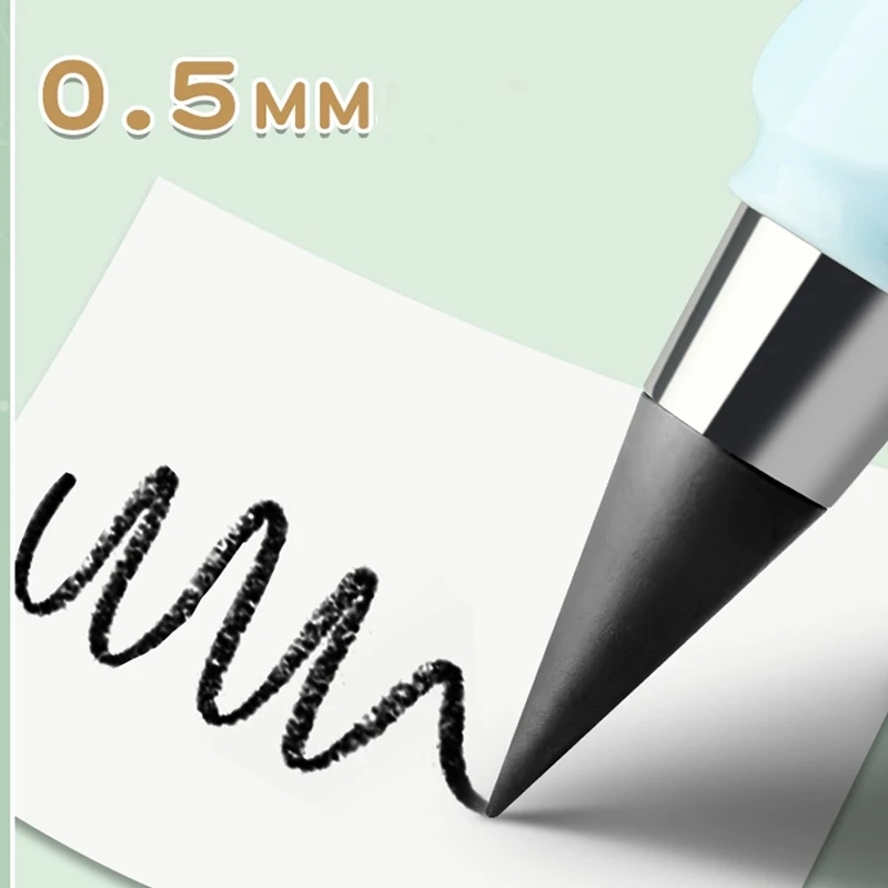 세트의 끝이 없는 연필 중 하나의 클로즈업