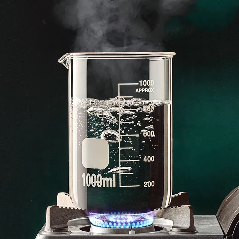 Close-up of a measuring cup on a table with ingredients