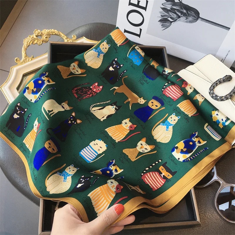 Pañuelo con diseño de gato lindo, adecuado para cualquier ocasión