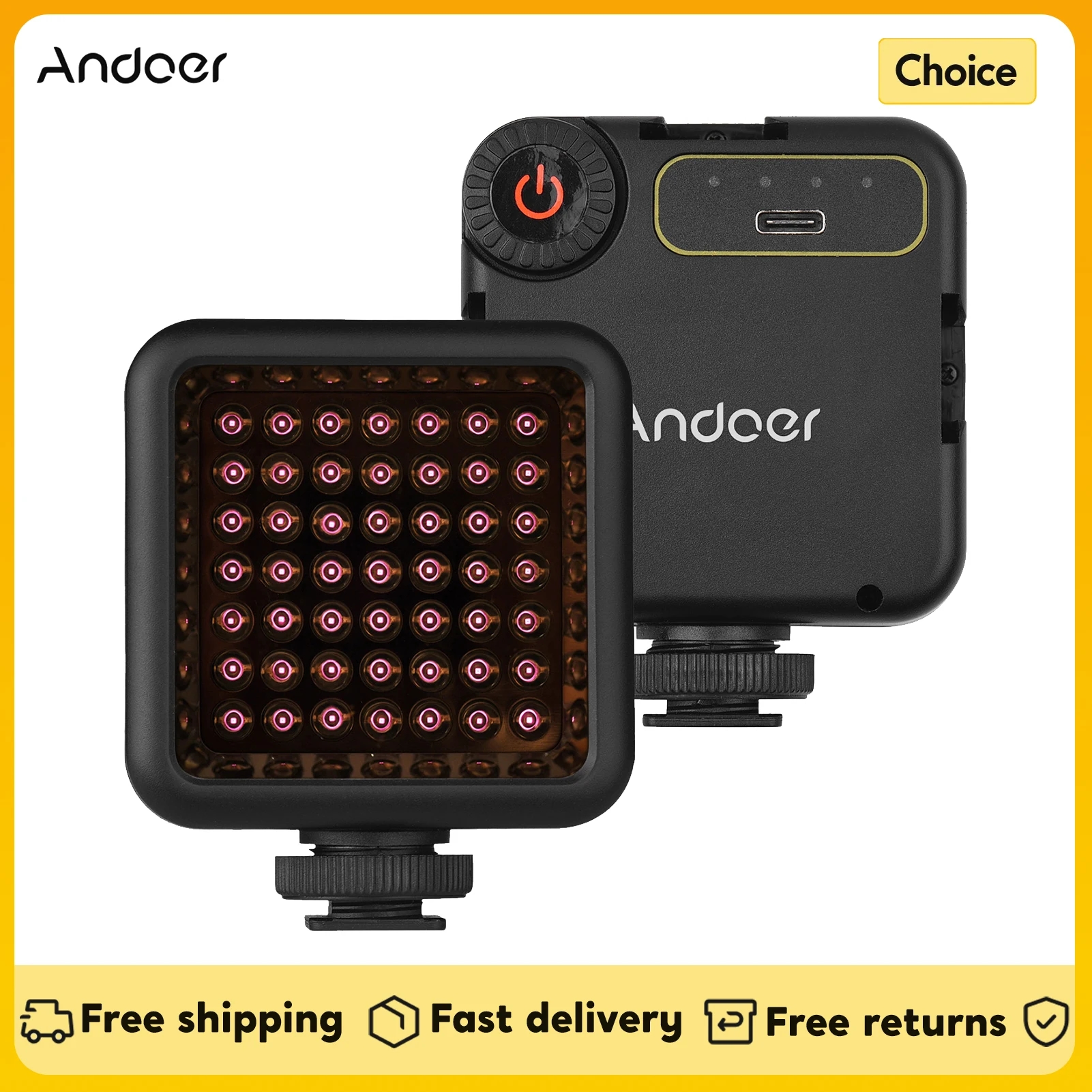 Compact Andoer IR49S IR floodlight for improved night shooting