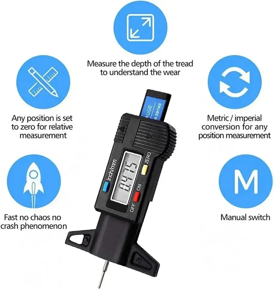 Miniature size and lightweight of the digital tire tread gauge