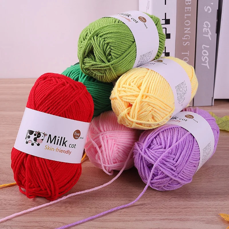 Close-up of acrylic yarn strands