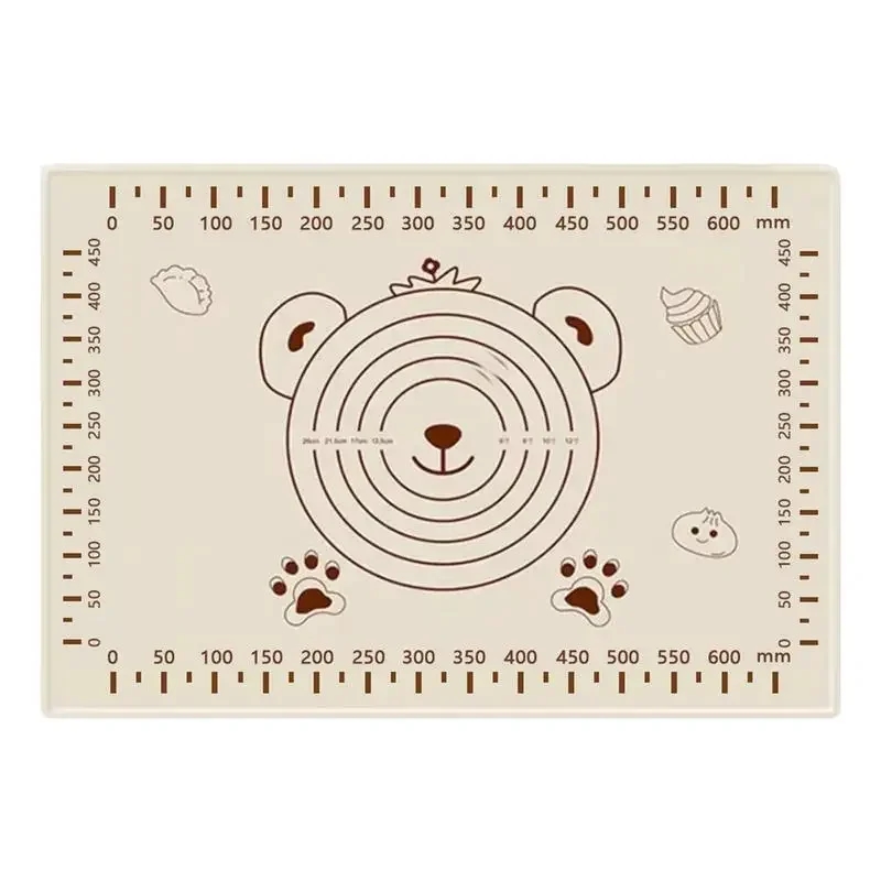 Silicone mat with dough and flour around