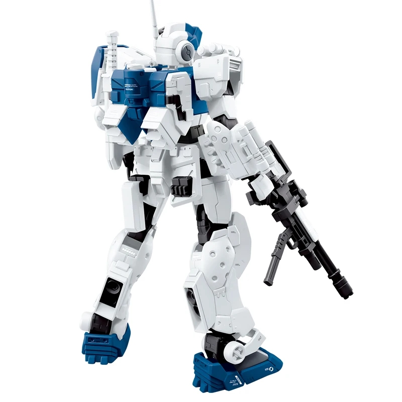 Figura azul con blanco ensamblada GM Sparta RGM-79 HG 1/144 con accesorios adicionales