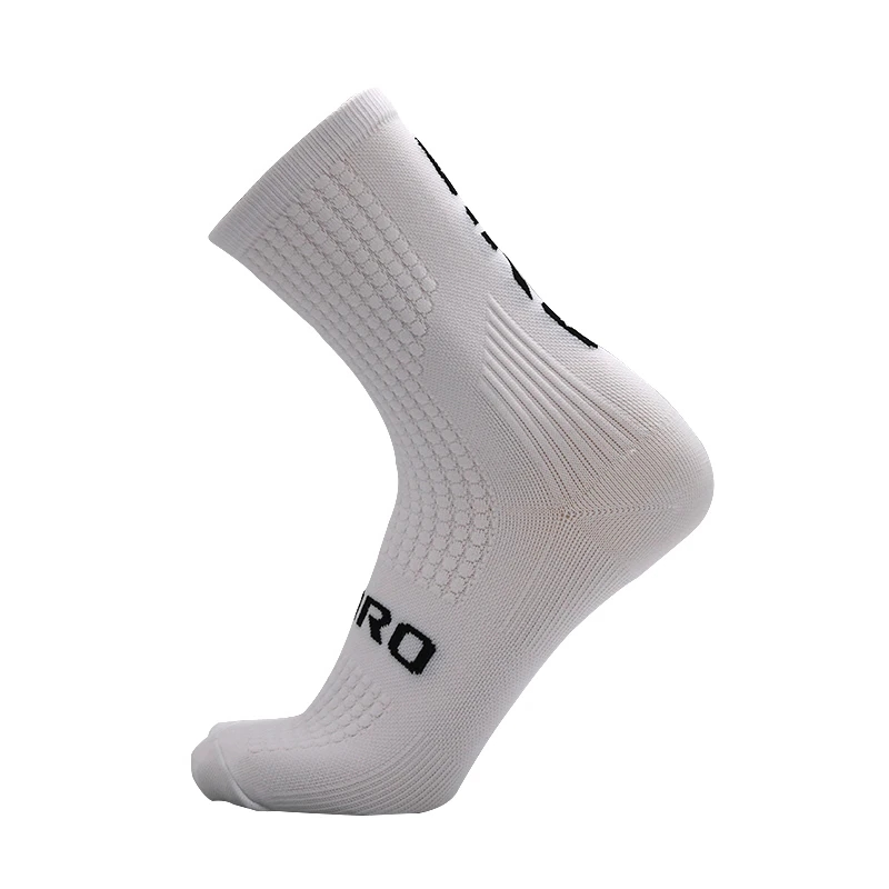 Close-up of nylon sock texture, demonstrating elasticity and material quality, suitable for active sports