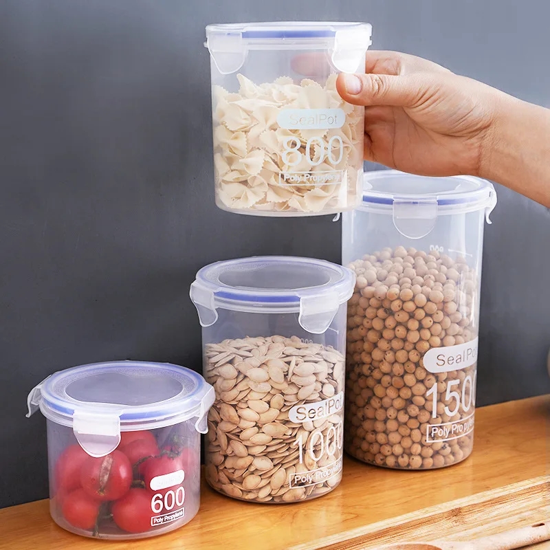 Durable containers with clear labels on the lids