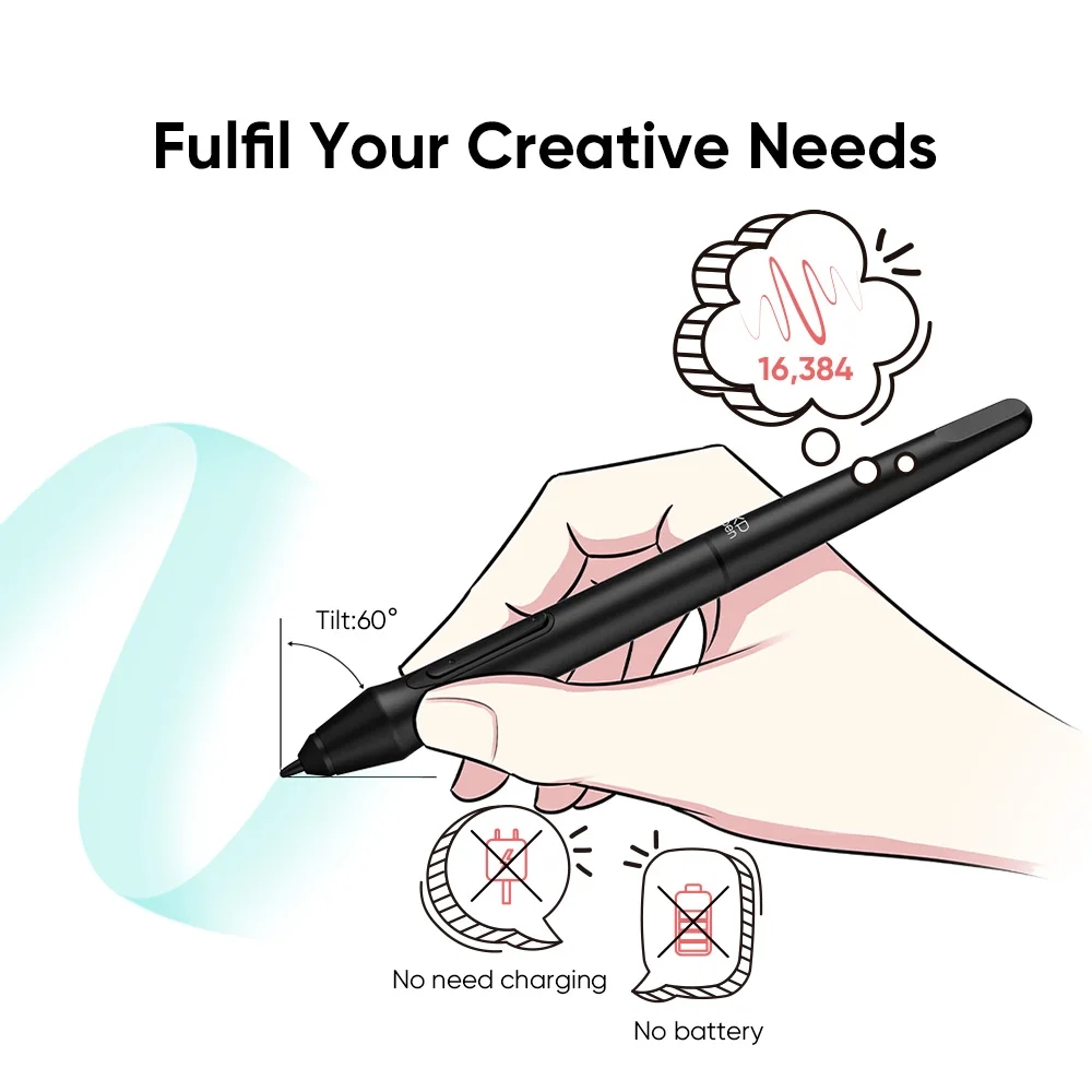 Nahaufnahme der XPPen Deco Mini7 V2-Grafikschaltfläche mit Hand, die den Stift hält