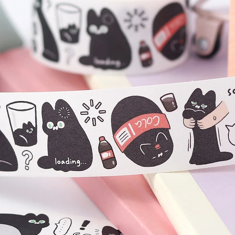 Unrolled rolls of washi tape with cute animal prints