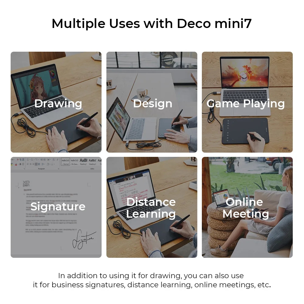 Foto der Verwendung der XPPen Deco Mini7 V2-Grafikschaltfläche für kreative Zwecke