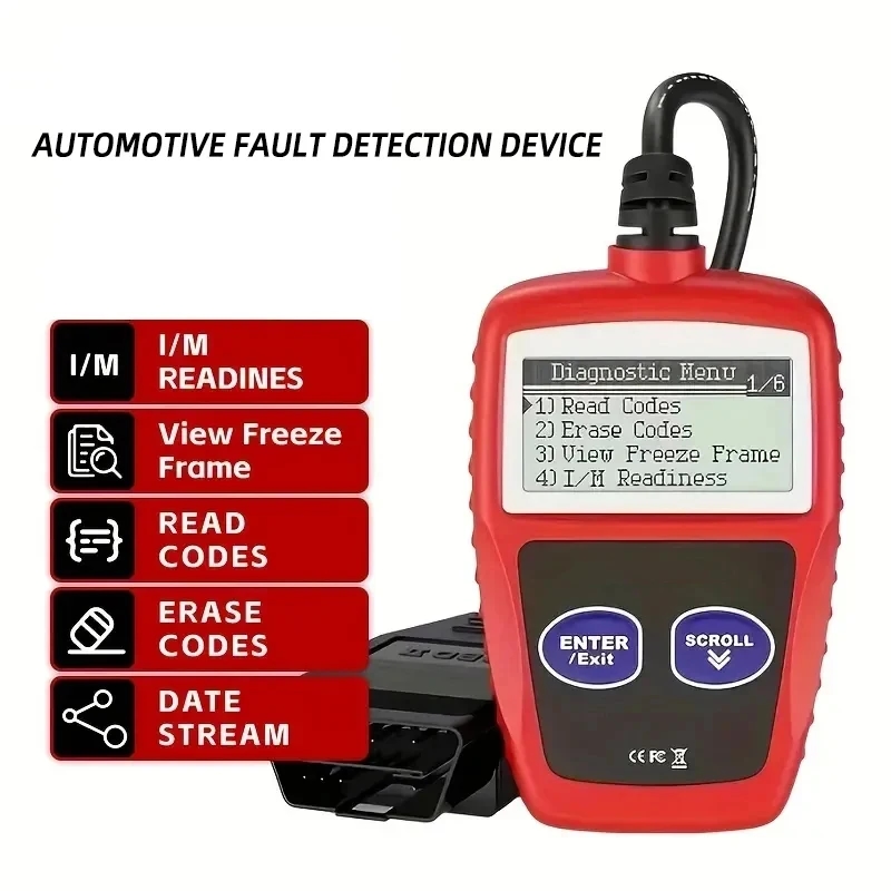 Car diagnostic scanner connected to a vehicle