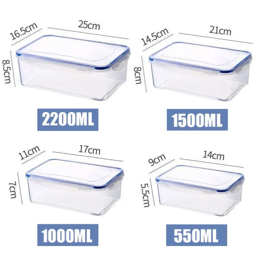 Set of practical plastic containers with lids to keep food fresh