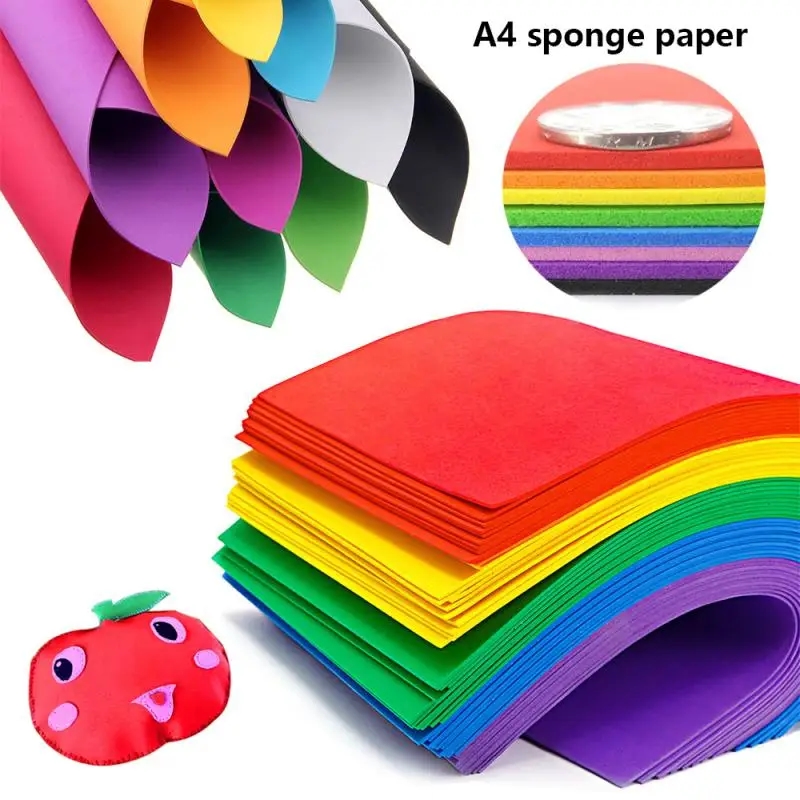 Variety of colors of sponge paper for creativity and crafts