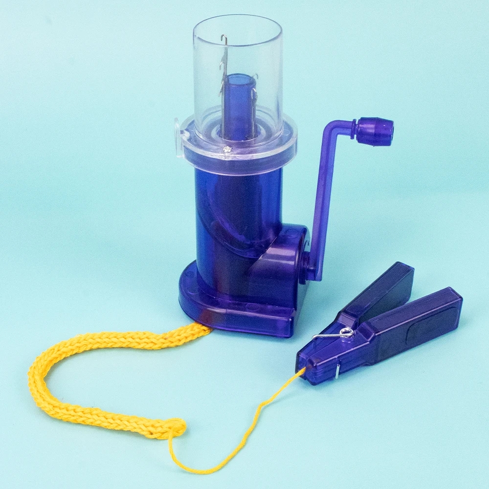 Aesthetic view of the knitting machine in bright colors, suitable for crafting