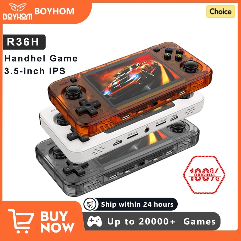 View of the BOYHOM R36H console with a clear screen and comfortable buttons