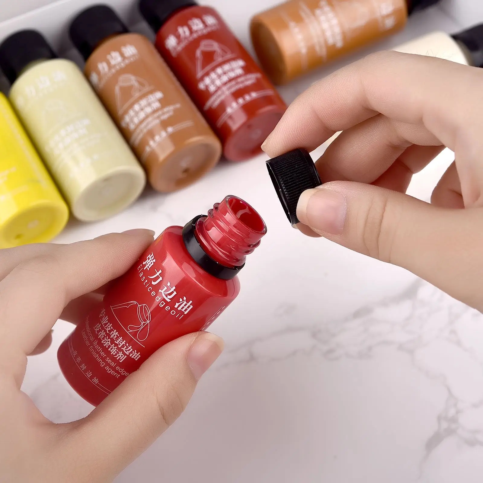 Color palette of matte leather oil, options for any project