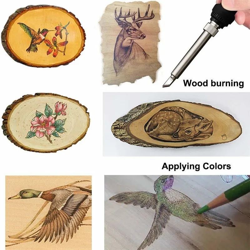 Pyrography accessories including tips and templates