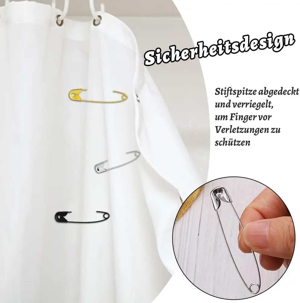 Multipurpose metal safety pins for crafts, sewing and creativity