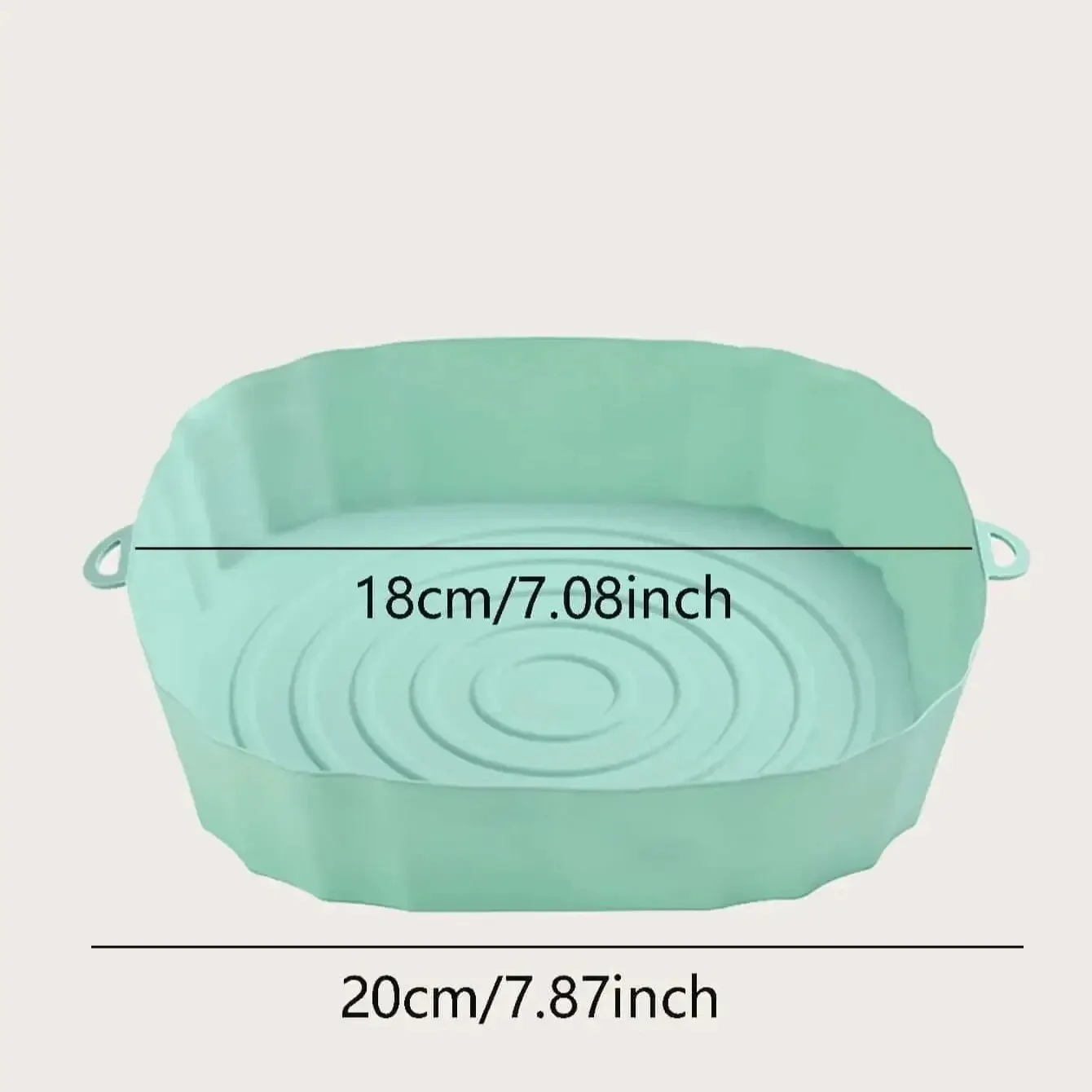 Wear-resistant and flexible green silicone basket for air fryer