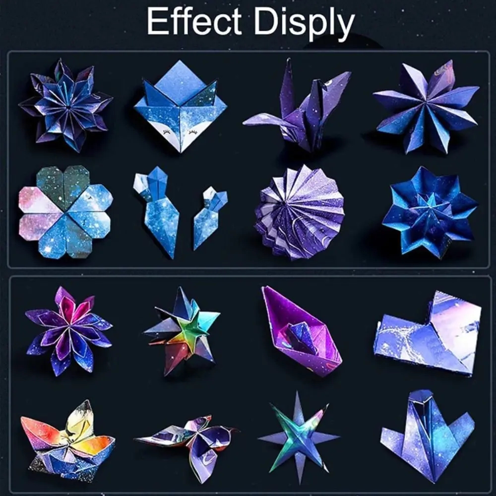 Create amazing origami using bright paper with a space print