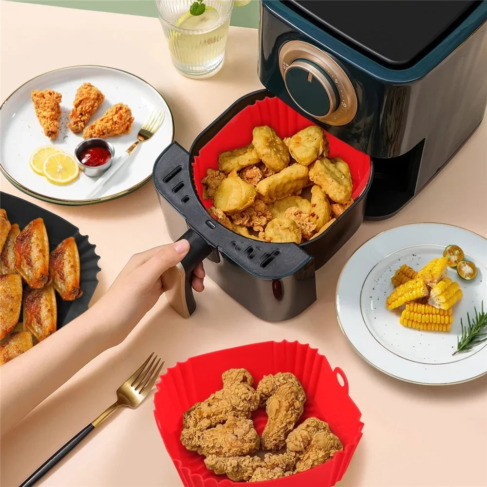 Flexible and deformation-resistant silicone mat for air fryer