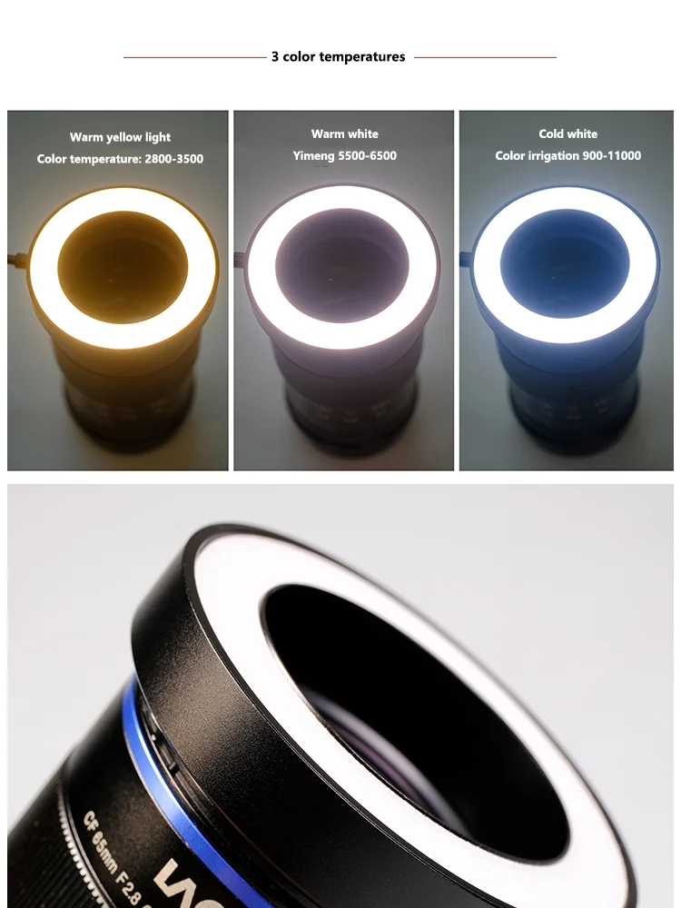 Small and lightweight ring flash for macro photography